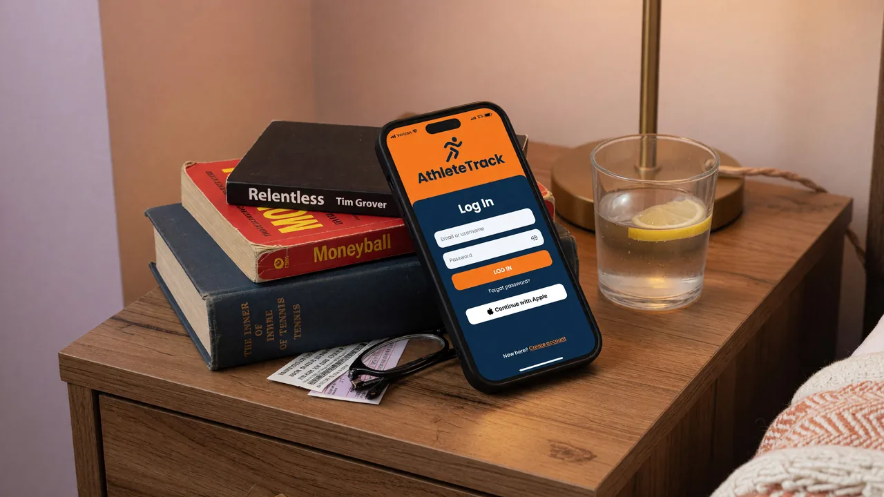 A smartphone resting on a wooden countertop next to a printed fixture list showing the LeaguesX mobile reading surface